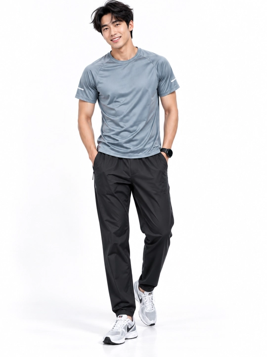 Erkaklar sport kostyumi longsliv+shim, tez quriydigan, yugurish, fitness uchun rashgard