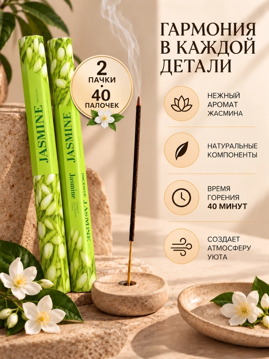 Ароматный благовония в наборе 2 упаковки по 20 палочек