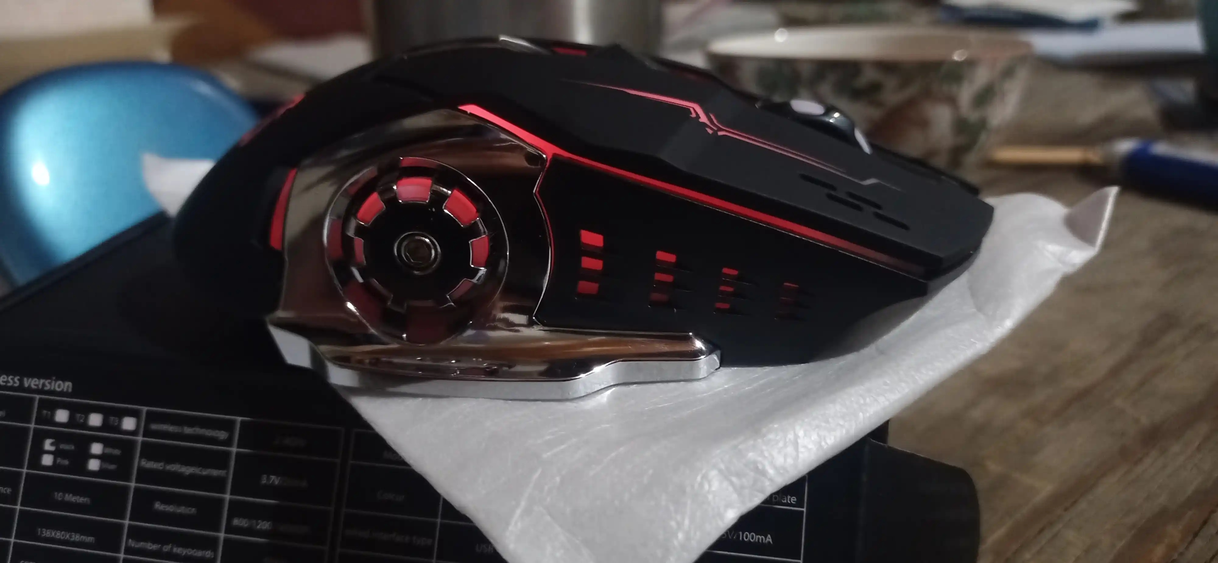 Simsiz kompyuter sichqonchachi, tovushsiz, RGB, Bluetooth