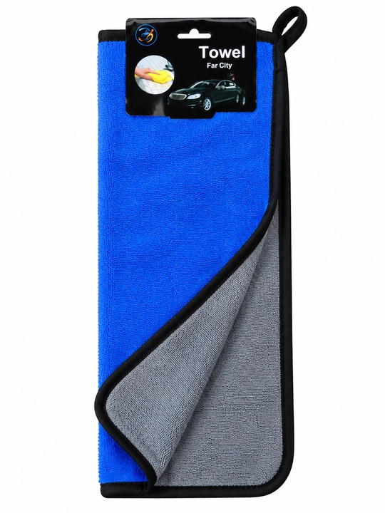 Avtomobil yuvish va artish uchun ikki tomonlama mikrofibra salfetka, 30×60 sm