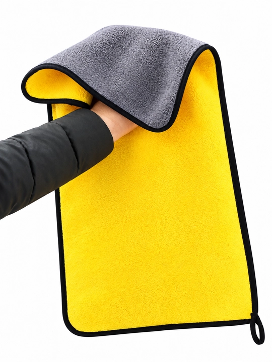 Avtomobil yuvish va artish uchun ikki tomonlama mikrofibra salfetka, 30×60 sm