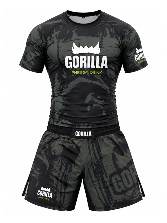 GORILLA Energy Drink sport kiyimi 2 tasi 1 da, MMA va UFC rashgard va shortik