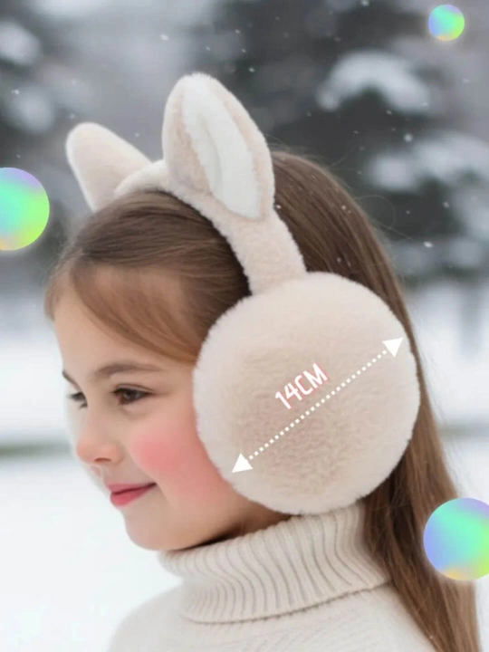 Mushuk quloqli issiq mo‘ynali quloqchinlar, yig‘iladigan, qishki, bolalar va qizlar uchun, -15°C gacha