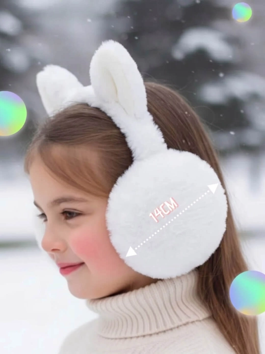 Mushuk quloqli issiq mo‘ynali quloqchinlar, yig‘iladigan, qishki, bolalar va qizlar uchun, -15°C gacha