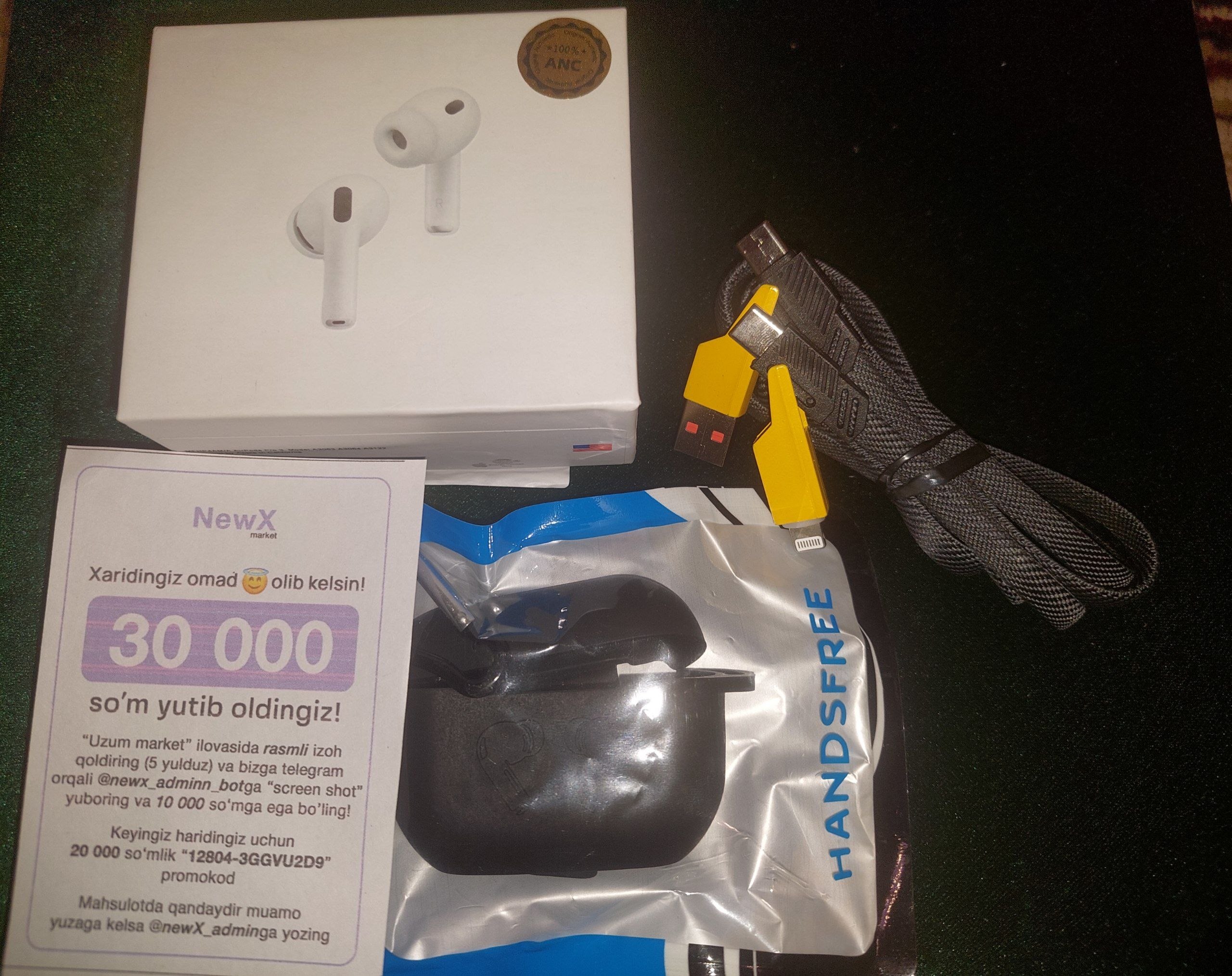 Pods Pro 3 ANC, simsiz quloqchinlar, Bluetooth, sensorli, barcha turdagi telefonlar uchun