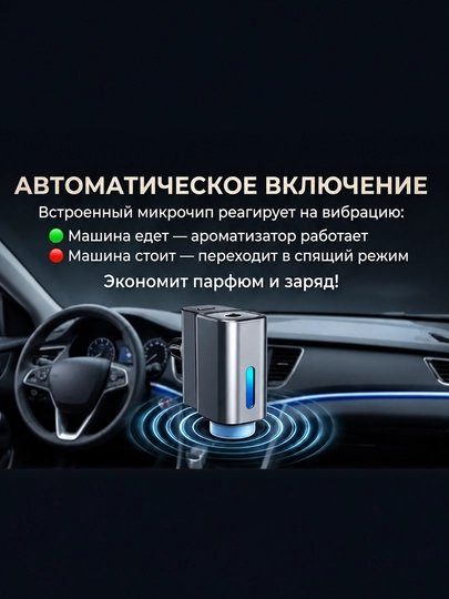 Освежитель для авто, ароматизатор для машины, аромадиффузор, 3 режима, 3 аромата