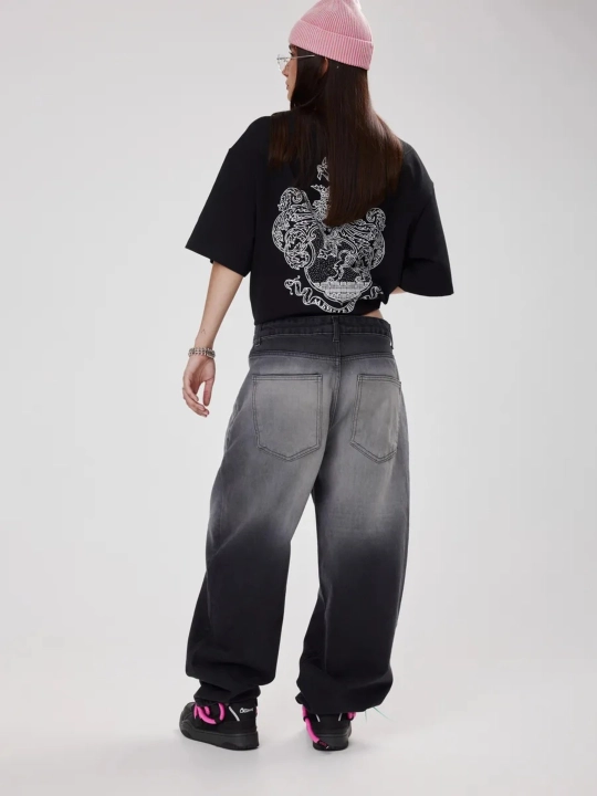 Keng jinsi shimlar y2k baggi oversize sk8 UNI