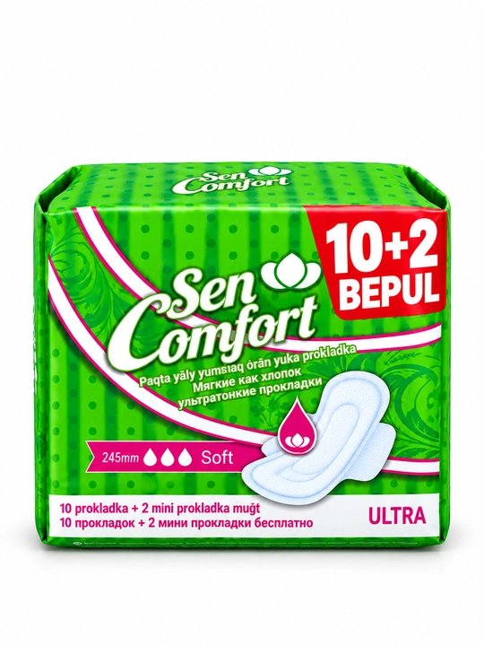 Ayollar uchun maxsus kunlar uchun Sen Comfort Ultra 245 mm qalinlikdagi yumshoq va quruq prokladkalar - 