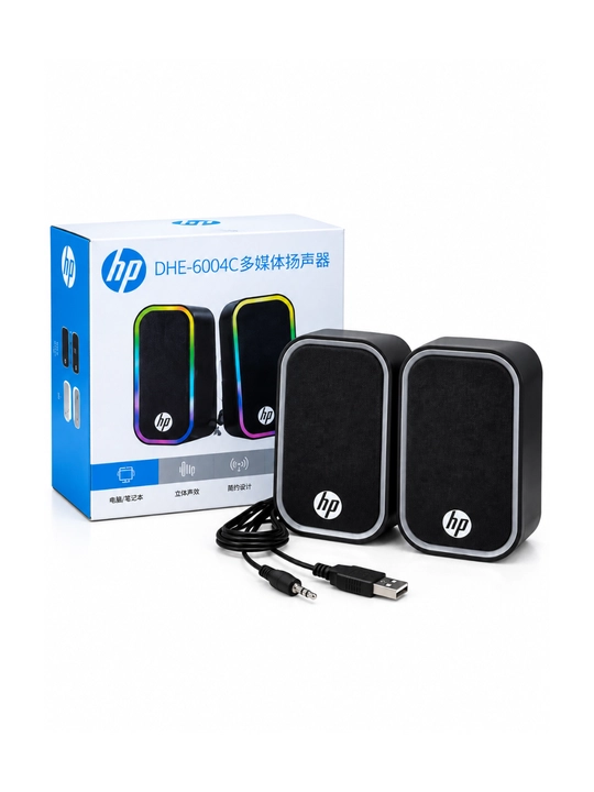 Компьютерные колонки 2.0, USB и AUX подключение, стерео аудиоколонки