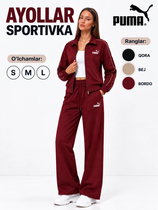 Женская спортивная одежда, бренд Puma, сезонная одежда для осени, качественная ткань - 