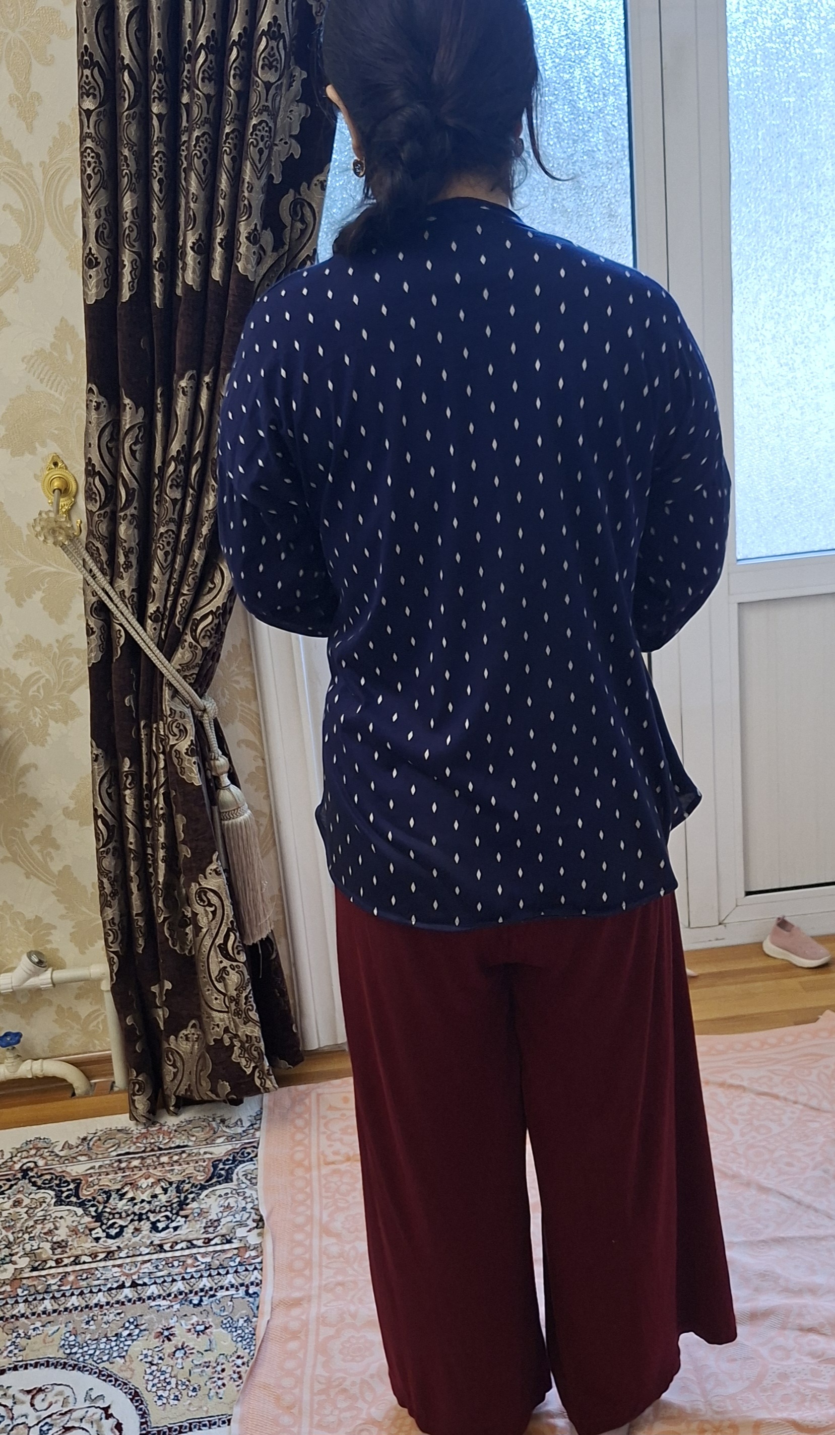 Ayollar uchun tunika lozim komplekti, naqshli ikki qismli casual kostyum