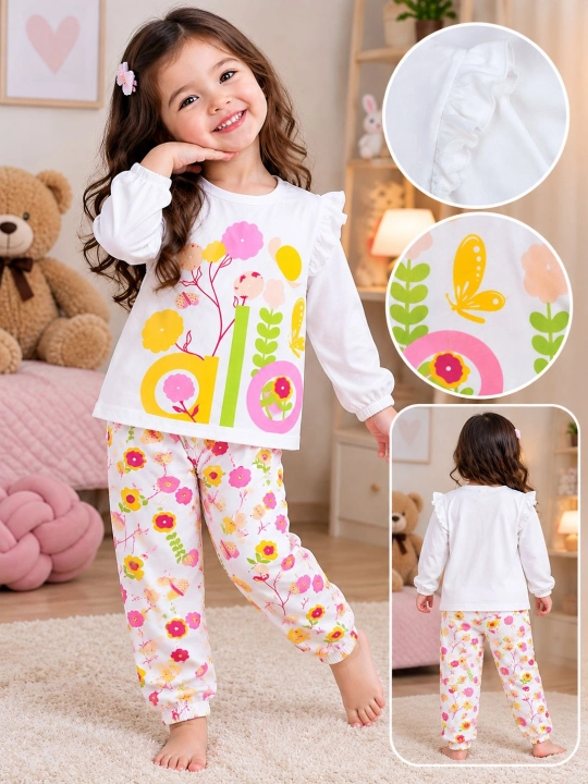 1-8 yoshli bolalar uchun uzun yengli yumshoq pijama