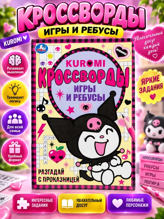 Rus tilida "Kuromi krossvordlari" bolajonlar mini-jurnali - 