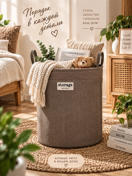 Корзина для хранения вещей — стильное и практичное решение для дома
