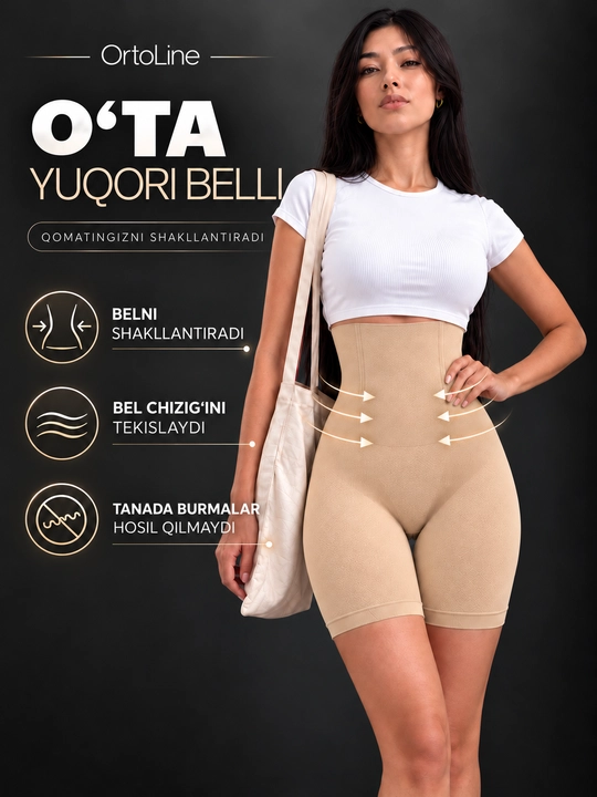 Qorin va belni tortuvchi ayollar shortiklari, yuqori belli korsetli korreksion ichki kiyim