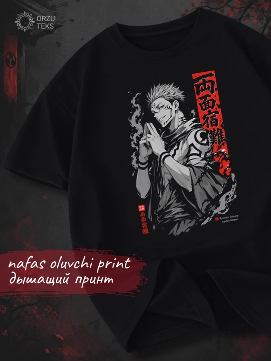 Футболка с принтом аниме Магическая битва, Jujutsu Kaisen, Demon Slayer, ORZU TEKS