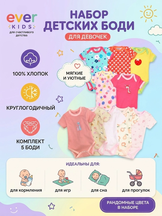 3 oydan 18 oygacha bo‘lgan bolalar uchun beshta bodidan iborat to‘plam - 