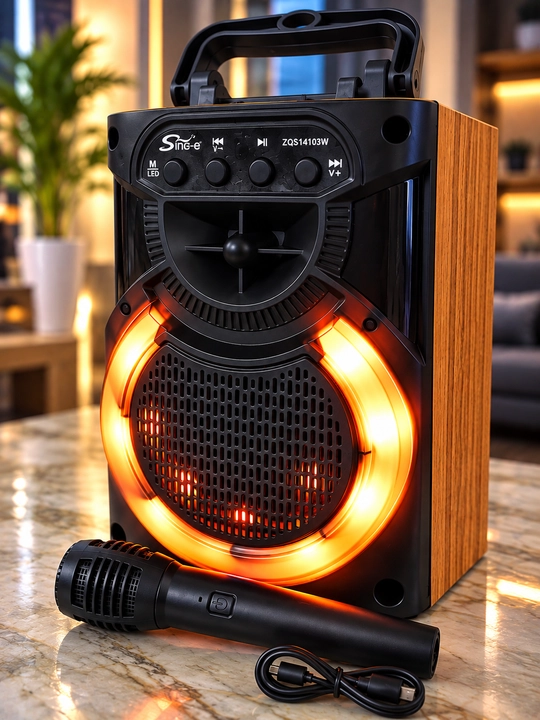 Karaoke kolonka , chuqur bas va yorqin RGB yoritishga ega portativ kolonka