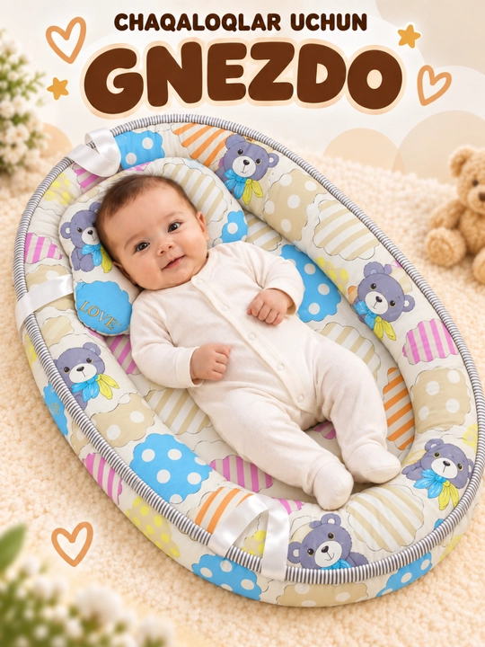 Yangi tug'ilgan chaqaloqlar uchun uxlash uchun gnezdo, matras