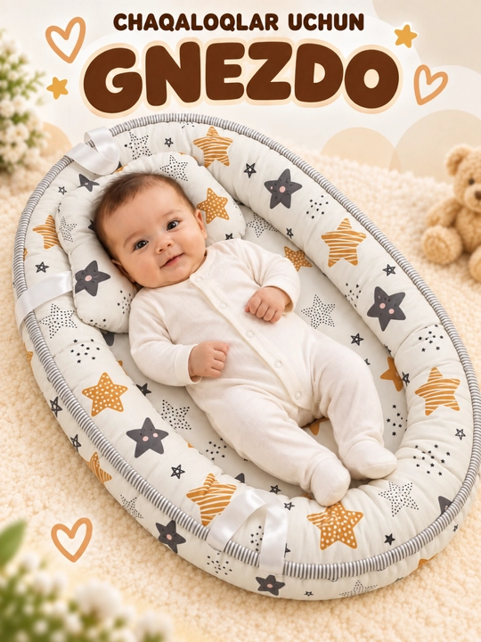 Yangi tug'ilgan chaqaloqlar uchun uxlash uchun gnezdo, matras