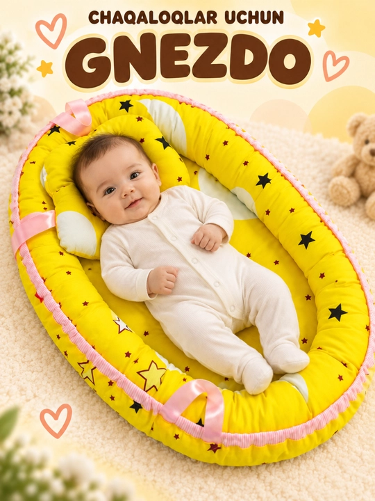 Yangi tug'ilgan chaqaloqlar uchun uxlash uchun gnezdo, matras
