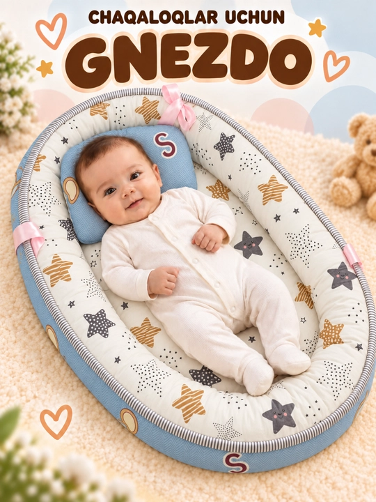 Yangi tug'ilgan chaqaloqlar uchun uxlash uchun gnezdo, matras
