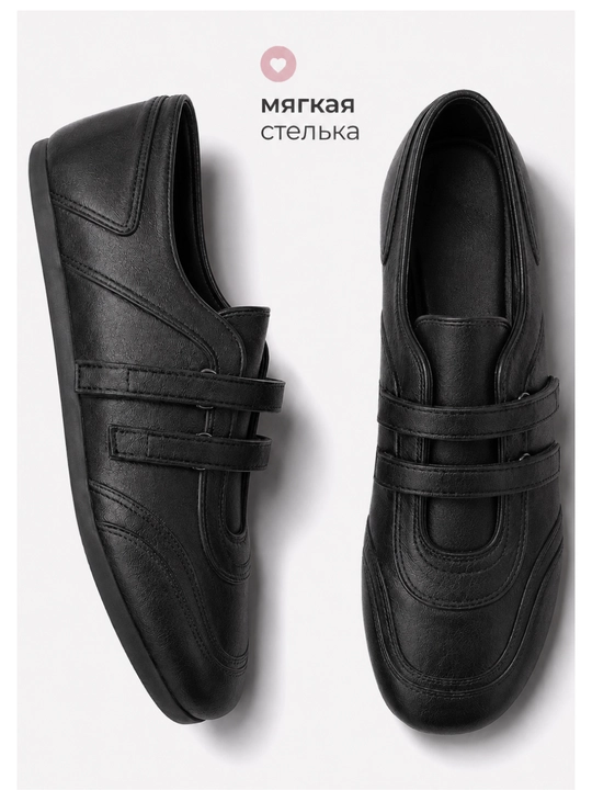 Ayollar loaferlari va kuzgi mokasinlar, ikki tasmali, yassi taglikli, kundalik oyoq kiyim