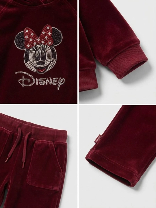 Бордовый велюровый костюм для девочек Minnie спортивный комплект