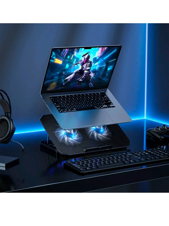 HOCO GA4 Jade noutbuk stendi, 12–17", sovutish tizimi bilan, qora