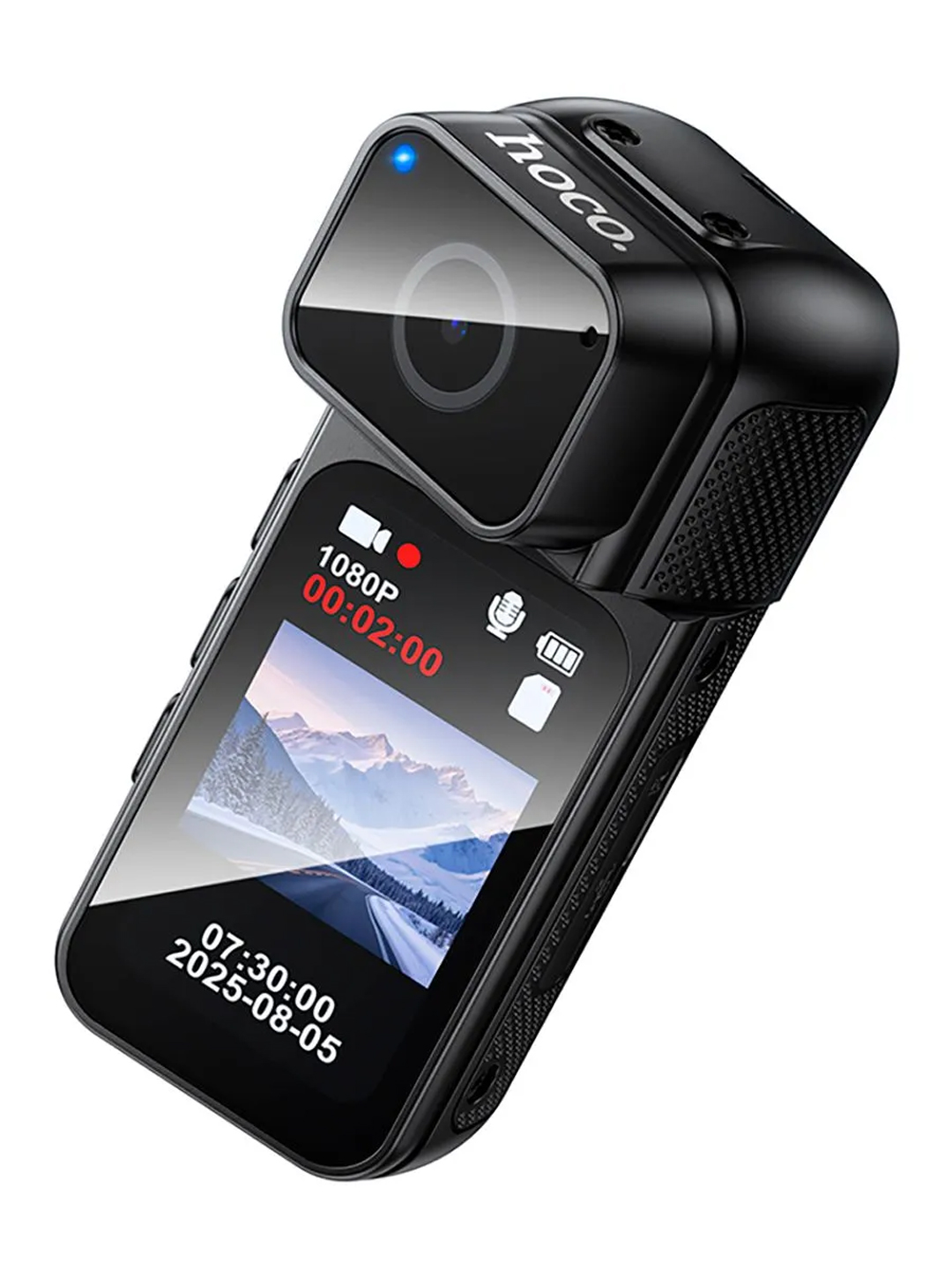 Экшн-камера HOCO DV105, 2.7K, Wi-Fi, IPS HD экран, TF до 128 ГБ, черная