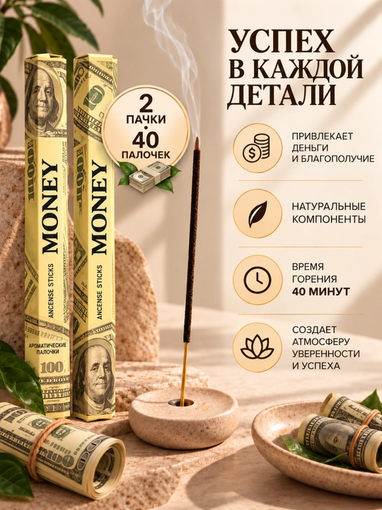 Ароматный благовония в наборе 2 упаковки по 20 палочек
