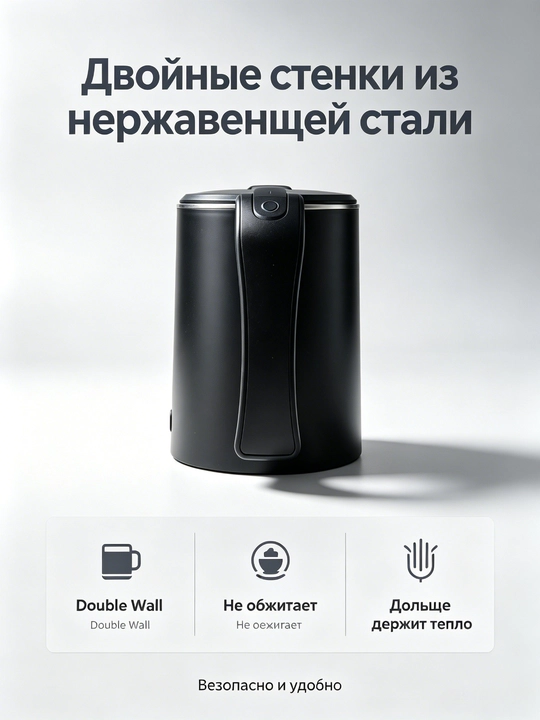 Elektr yoʻl choynak SOKANY SK-1077, 0,5 l, 600 Vt, zanglamaydigan poʻlat