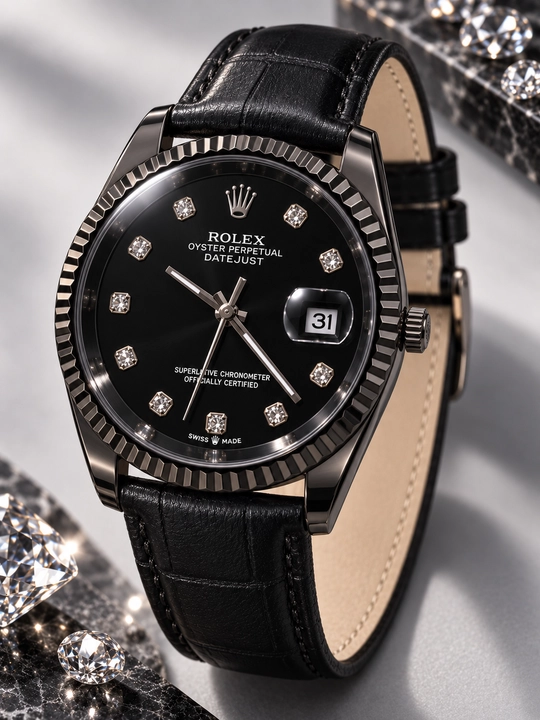 Rolex Land-Dweller - Klassik qora erkaklar qo‘l soati