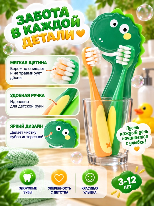 Зубная щетка детская набор 2 шт