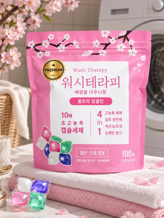 Wash Therapy Premium kir yuvish kapsulalari 4 tasi 1 da, 100 dona, 1100 g - 