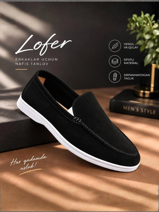 Мужские лоферы, кожаные и замшевые, размер 39-43, Loro Piana - 