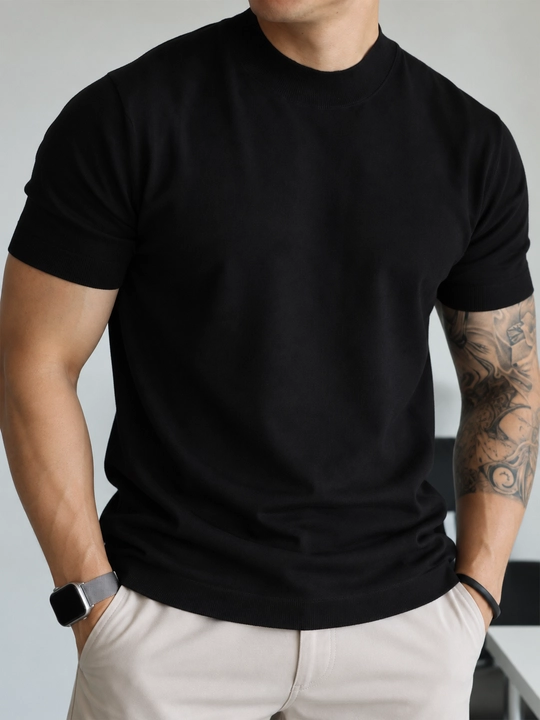 Мужской свитер-американка с короткими рукавами, круглый воротник, Freesize (XL)