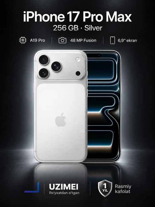 Smartfon Apple iPhone 17 Pro Max 256GB / 512GB, kafolatli - 