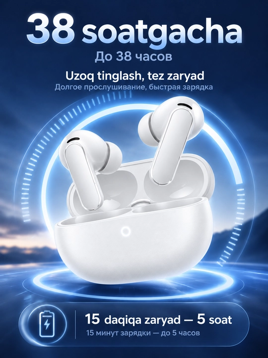 Simsiz quloqchin HUAWEI FreeBuds Pro 5, ANC, Bluetooth 6.0, 38 soatgacha, IP57