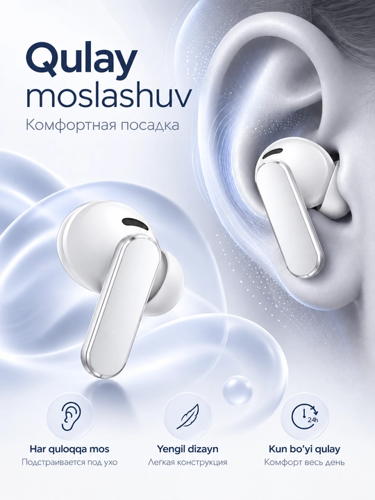 Simsiz quloqchin HUAWEI FreeBuds Pro 5, ANC, Bluetooth 6.0, 38 soatgacha, IP57
