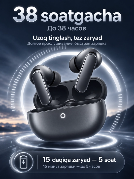 Simsiz quloqchin HUAWEI FreeBuds Pro 5, ANC, Bluetooth 6.0, 38 soatgacha, IP57