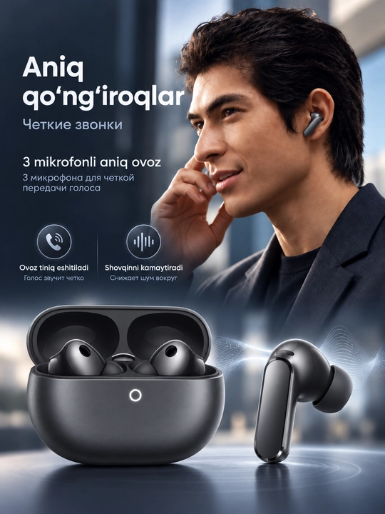 Simsiz quloqchin HUAWEI FreeBuds Pro 5, ANC, Bluetooth 6.0, 38 soatgacha, IP57