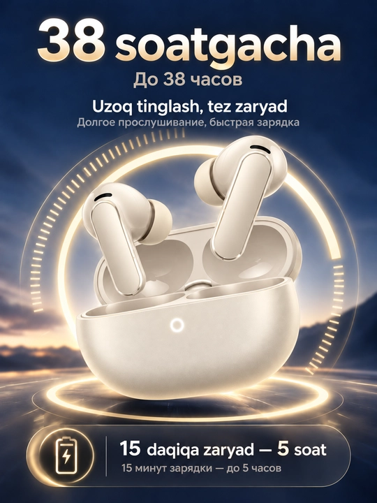 Simsiz quloqchin HUAWEI FreeBuds Pro 5, ANC, Bluetooth 6.0, 38 soatgacha, IP57