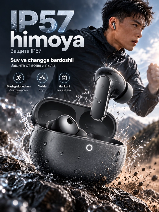 Simsiz quloqchin HUAWEI FreeBuds Pro 5, ANC, Bluetooth 6.0, 38 soatgacha, IP57