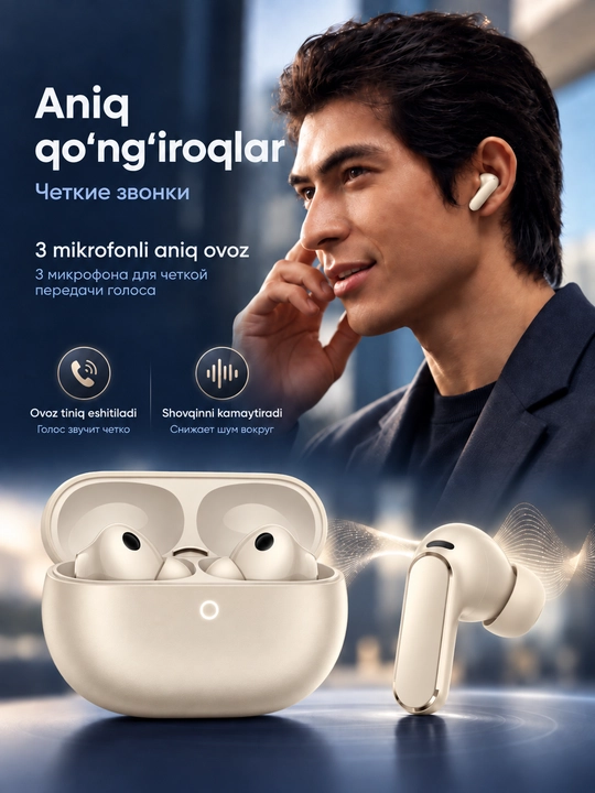 Simsiz quloqchin HUAWEI FreeBuds Pro 5, ANC, Bluetooth 6.0, 38 soatgacha, IP57