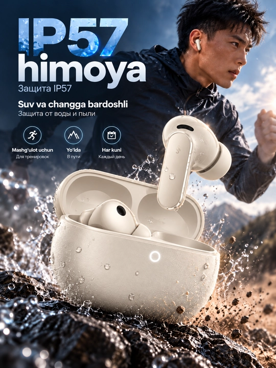 Simsiz quloqchin HUAWEI FreeBuds Pro 5, ANC, Bluetooth 6.0, 38 soatgacha, IP57