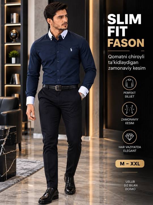 Erkaklar uchun oq ko'ylak, oq kuylak maktabga, oq rubashka