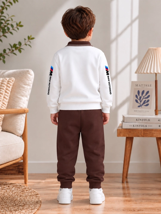O‘g‘il bolalar uchun kuzgi komplekt-dvoyka, 3–4 yosh — yoqali svitshot va jogger shim