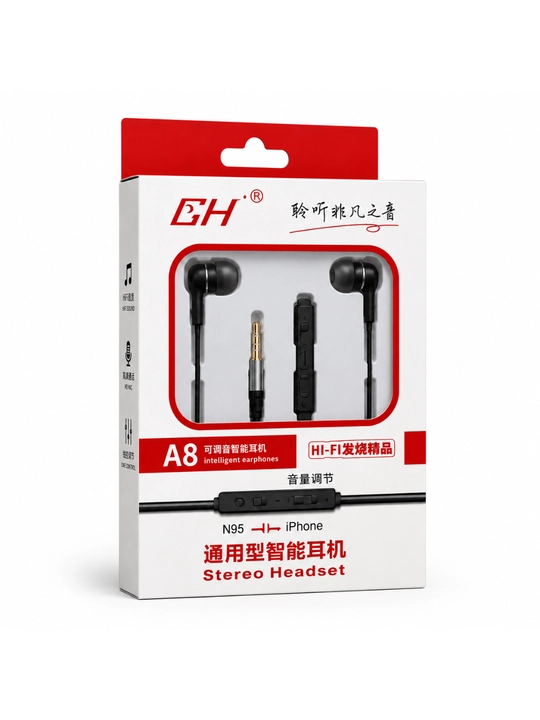 A8 stereo simli naushnik mikrofonli 3. 5 mm quloqchin android va iphone qurilmalari uchun - 