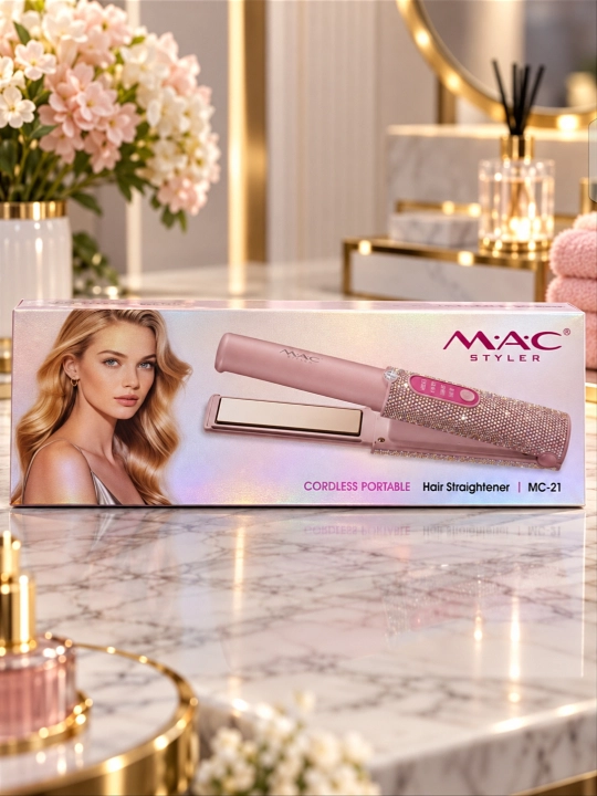 Titan qoplamali MAC Styler soch vibratsion to‘g‘rilagichi, qattiq qutida